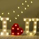 thumbnail image 2 of Luces LED decorativas Número de letras, marquesina de plástico blanco Número de luces Signos Decoración de boda con pilas (0), 2 of 5