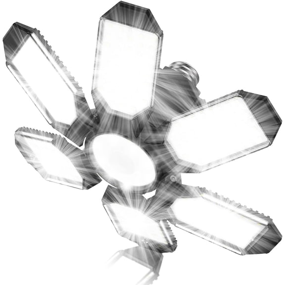 Garage Light - Super Brighter 15000LM Garage Light Bulb 150 Watt Equivalent Screw into E26 Socket w/ 6 Deformable Panels 6500K Led Shop Lights for Base Basement Workshop Warehouse Attic