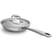 Duoupa Fry Pan with Lid, 3-ply Skillet, 18/8 Stainless Steel, Induction Ready, Dishwasher Safe, Silver (8-Inch)