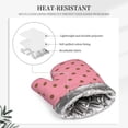 thumbnail image 4 of DouZhe Oven Mitts and Pot Holders Sets, Polka Dots Pink Brown Spots Prints Non-Slip Heat Resistant Kitchen Oven Silicone Glove, 4 of 7