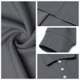 thumbnail image 5 of Hearthz Cotton Polo Shirts for Men Soft Breathable Moisture Wicking Long Sleeve T Shirt Men Plain Collared Mens Golf Polo Gray XL, 5 of 5