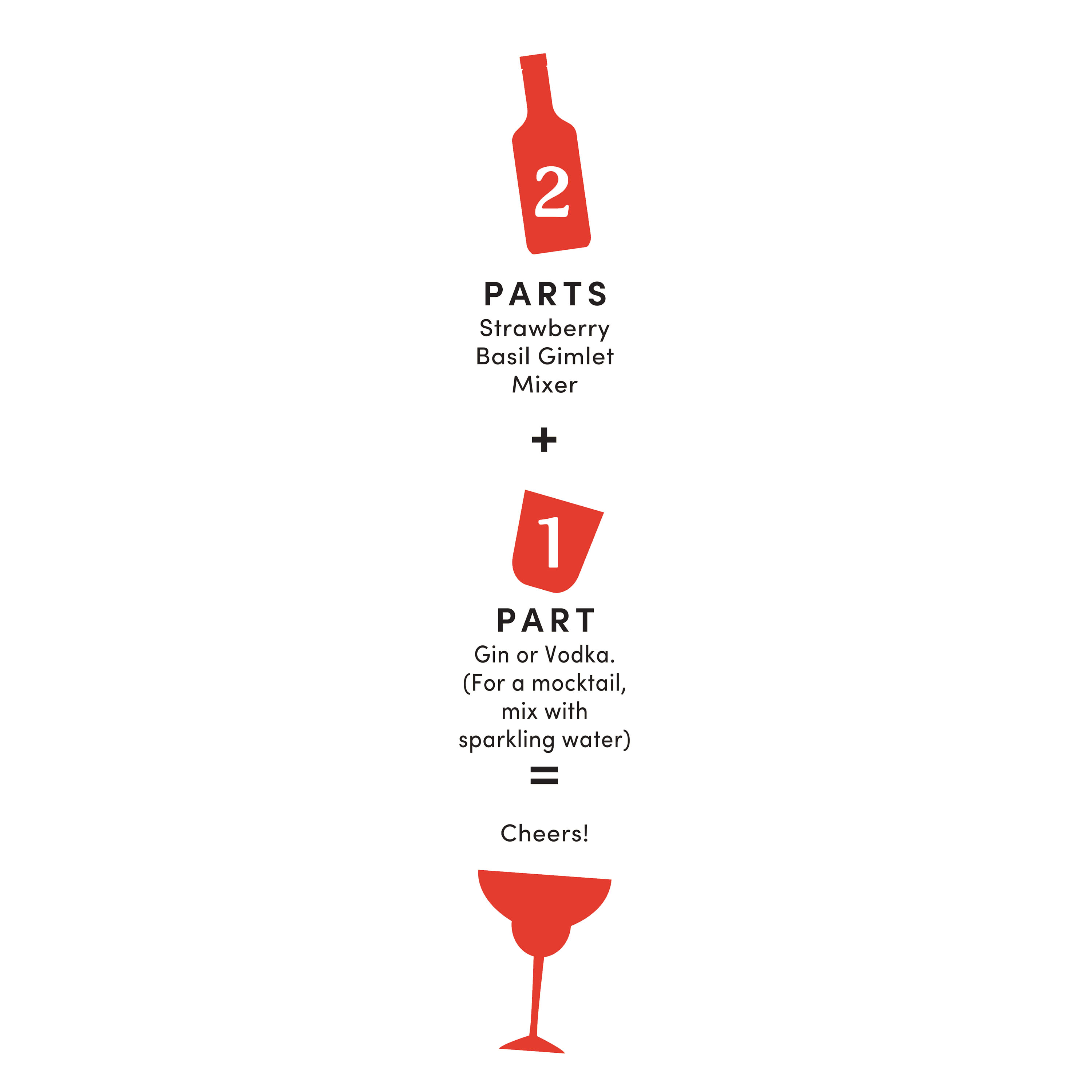 bettergoods Strawberry Basil Gimlet Mixer, 25.4 fl oz (Glass Bottle)