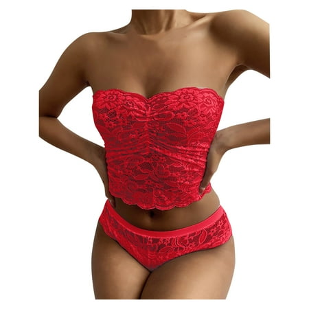Bra That Covers Back And Side V Neck Bralette Women Sexy Strapless Wrapped Chest Lace Lingerie Set Push Up Underwear