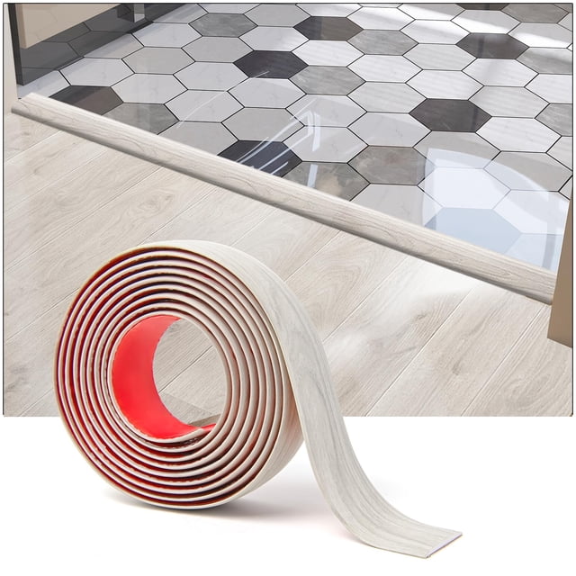Vinilo autoadhesivo Floor Transition Strip Art3d de 4 pies, blanco