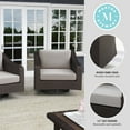 thumbnail image 4 of Martha Stewart Set of 2 Indoor-Outdoor Patio Chairs in Brown Rattan Wicker with 360° Swivel and Tan All-Weather Cushions, 4 of 12