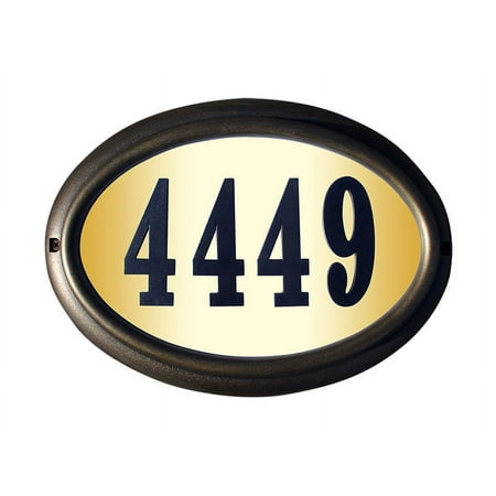 QualArc LTO-1302-FB-PN 15 in. Edgewood Oval Do It Yourself Kit Lighted Address Plaque in French Bronze Frame Color