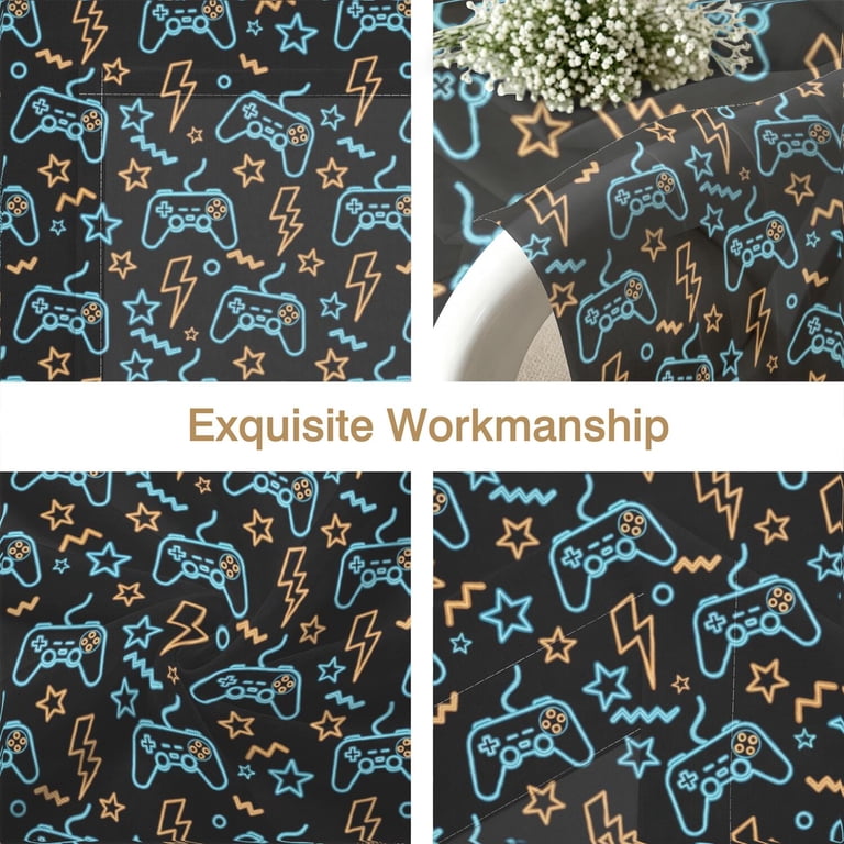 Game Controller Black Pattern Sheer Curtains, Sheer Curtain Panels with ...