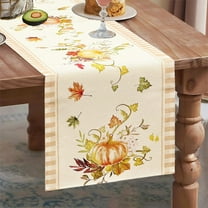 Lwlmwt Fall Decortations for Home,Thanksgiving Autumns Pumpkin Table Runner Maple Leaf Orange Plaid Kitchen Table Decoration Suitable For Harvests Thanksgiving Holiday Party Table Use,Gift for Home