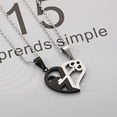 thumbnail image 6 of Naierhg 2Pcs 1314 520 Heart Key Lock Jigsaw Pendant Couple Love Necklace Valentines Gift, 6 of 7