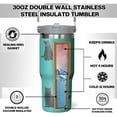 thumbnail image 4 of Cat Gift for Cat Lover,30 oz Cat Tumbler Stainless Steel Insulated with Handle (Cat-Blue, 30 oz), 4 of 6
