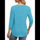 thumbnail image 4 of Blusas de Mujer con Mangas 3/4, Cuello Redondo, Túnicas Casuales, Camisas Plisadas Básicas, Corte Holgado, 2025 Azul y Verde M, 4 of 5