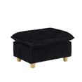 thumbnail image 7 of 36" Small Chaise Lounge Indoor, Modern Corduroy Sleeper Chair with Ottoman and Armrests, Single Sofa Chair with Thick Cushion for Living Room, Black, 7 of 7