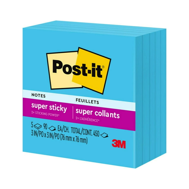 Post-it Super Sticky Lined Notes, 5 Sticky Note Pads, 4 x 6 in., School  Supplies, Office Products, Sticky Notes for Vertical Surfaces, Monitors,  Walls