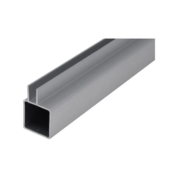 EZTube 100-250-S Single I-Slotted Captive Extended Fin Square Aluminum Extrusion, 1/4″ Panel, 94" x 1" x 1" Rail