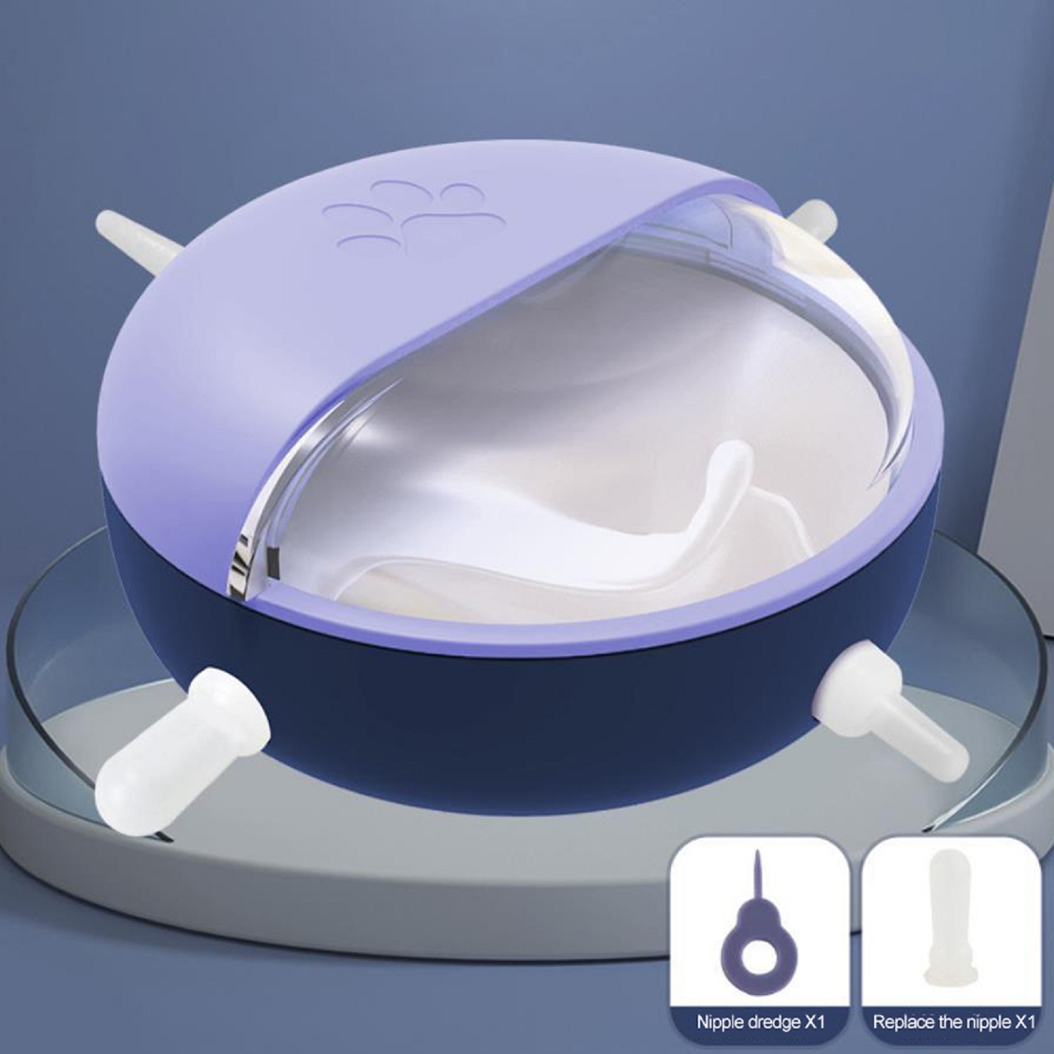 4 Pacifiers Puppy Kitten Silicone Feeder, Silicone Puppy Feeder with