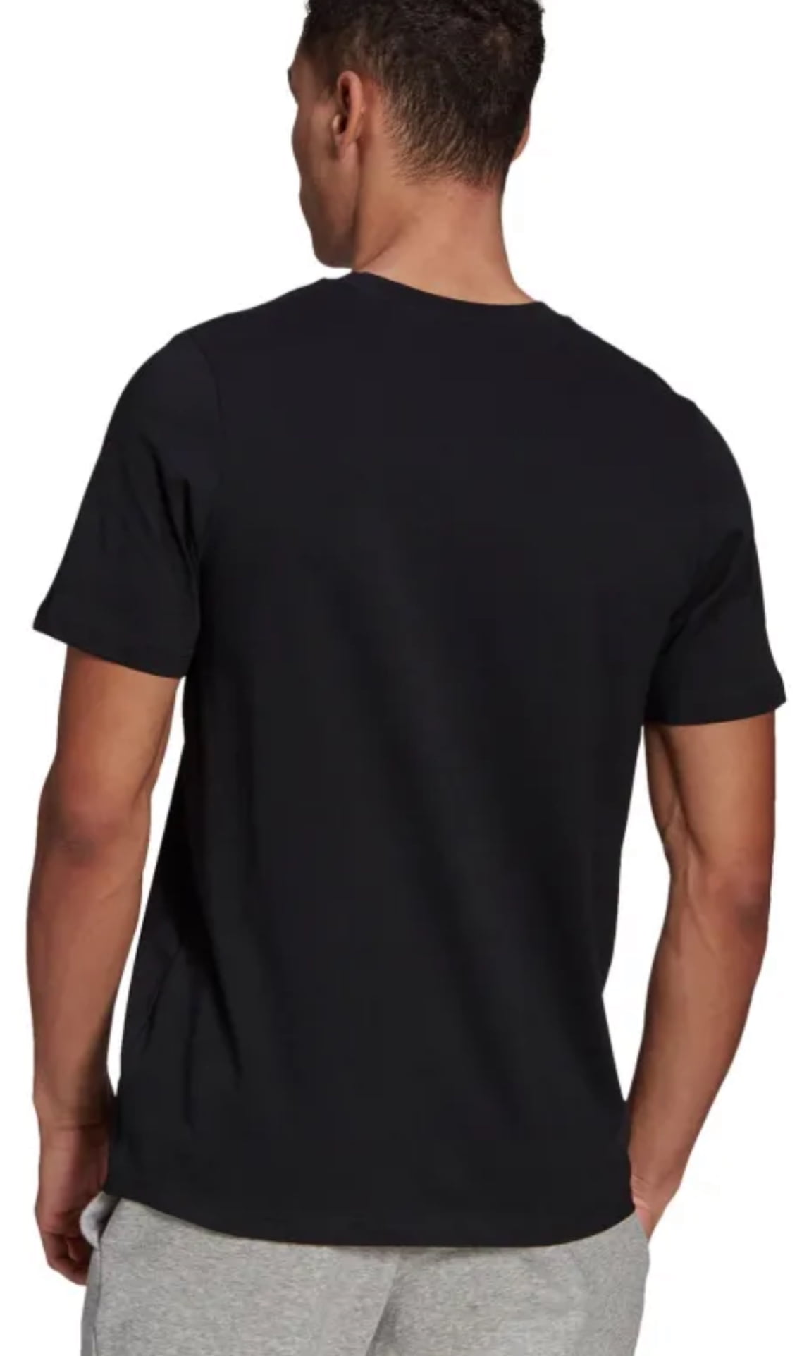 New Men's adidas Logo Printing Pattern Round Neck Short Sleeve Black T-Shirt