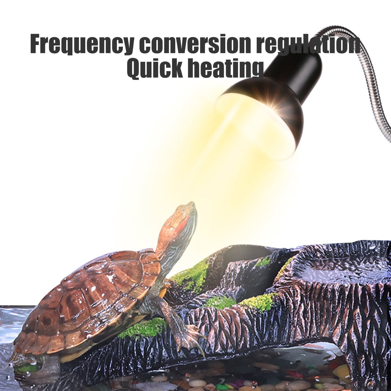 Dianli Reptile Supplies Adjustable Headlight Timer Basking Lamp for Turtles Lizards Reptiles Heat Uvb Calcium Supplementation Adjustable Clamp for Terrarium Reptile Care