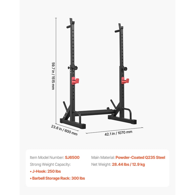 KFFKFF Adjustable Power Cage Squat Rack, 550lb Capacity photo 7