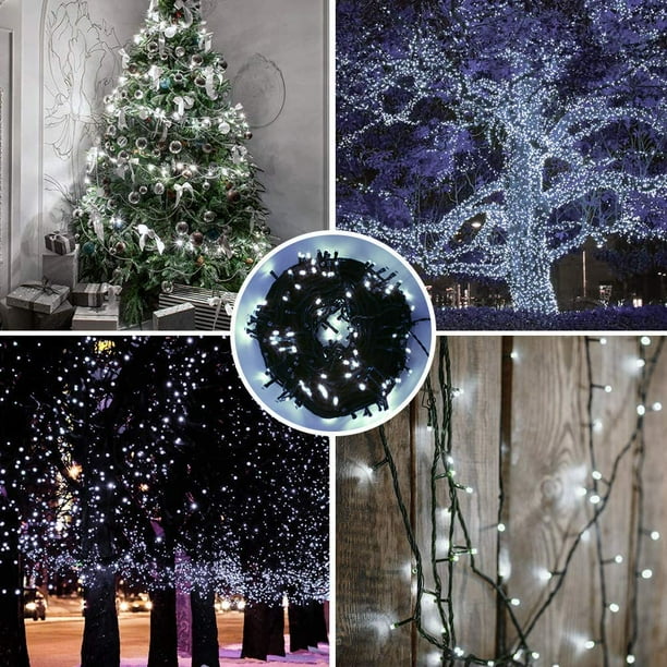 Christmas String Lights Outdoor Indoor Fairy Lights 8 Modes 300 LED 105FT  for Christmas Tree Party Decoration （White） - Walmart.ca