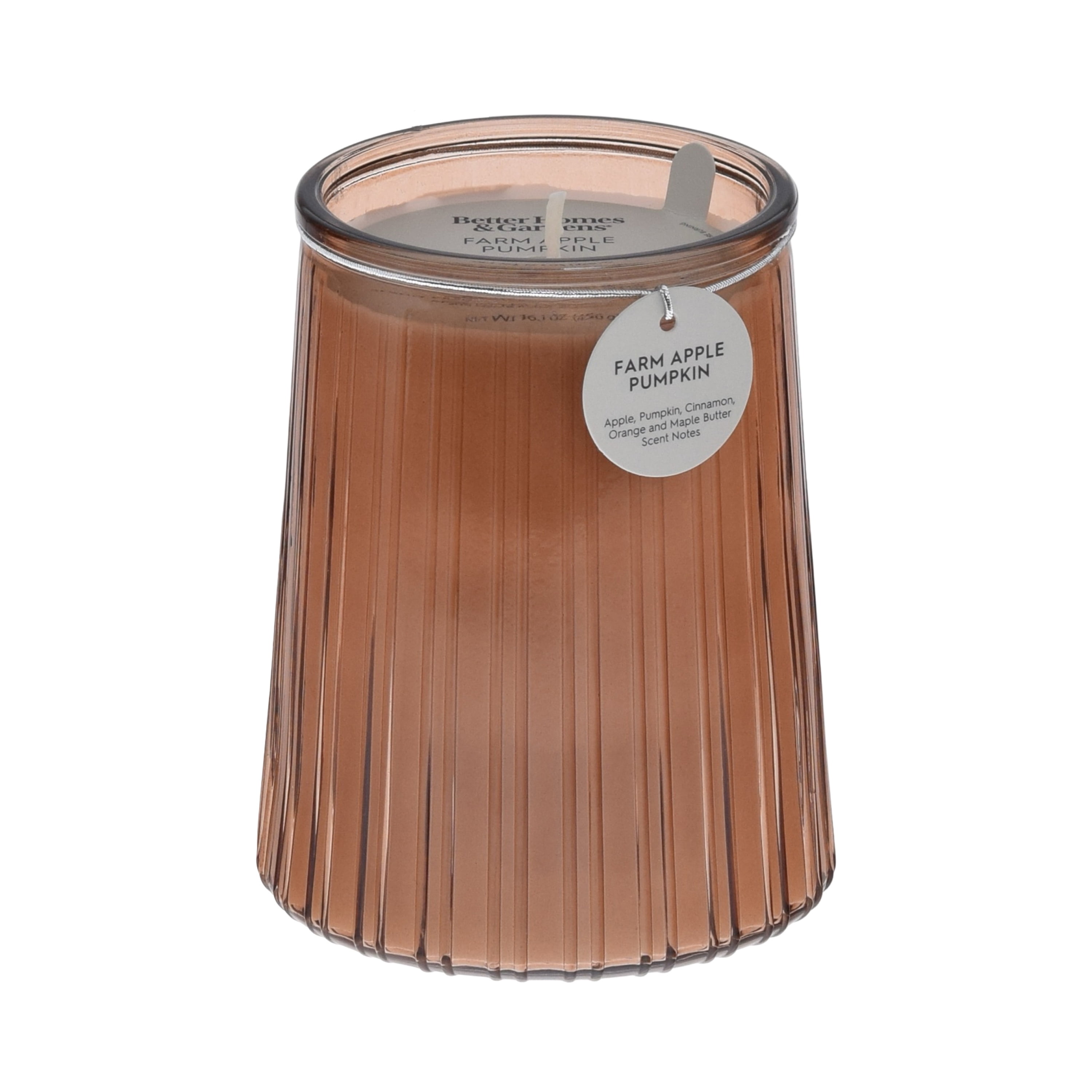 Better Homes & Gardens Farm Apple Pumpkin Scented 1-Wick 16.1 oz Ribbed Jar Candle