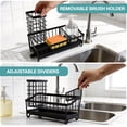 thumbnail image 5 of Behome Sponge Holder for Kitchen Sink, Sink Caddy Organizer with Brush Holder and Removable Drain Tray, Rustproof Kitchen Countertop Organizer for Sponge, Soap Dispenser Storage Accessories, Black, 5 of 6