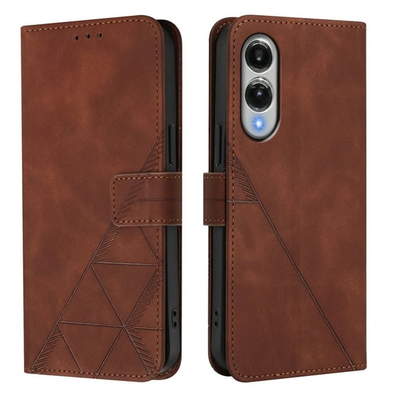 Phone Case for Samsung Galaxy S25 Edge Wallet PU Leather Case with Card Slots Kickstand Shockproof Magnetic Flip Phone Cover, Brown