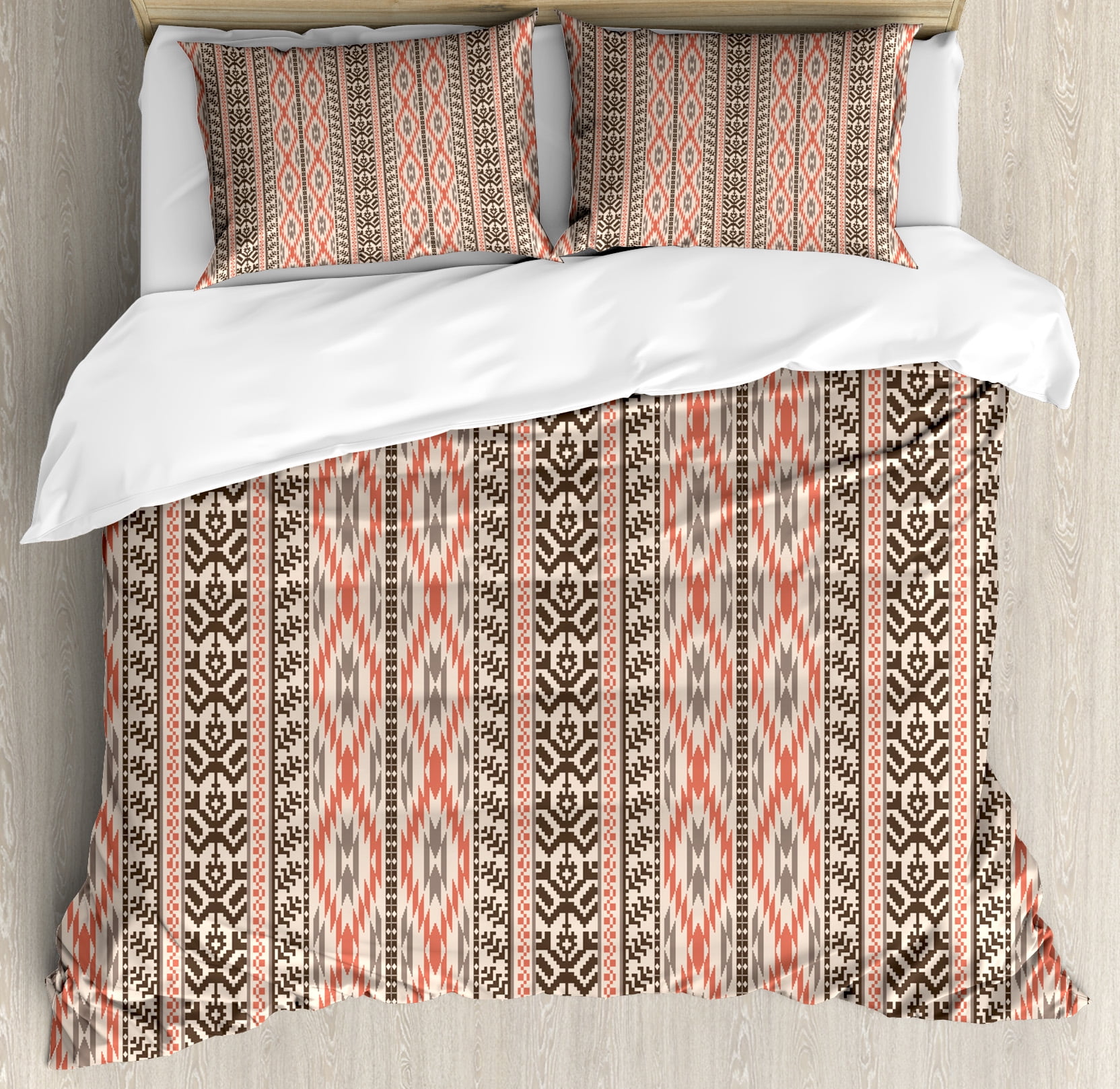 Southwestern Duvet Cover Set Traditional Vertical Borders Inspired Southwestern Duvet Cover Set Traditional Vertical Borders Inspired By Primitive Art Ikat Style Ancient Decorative Bedding With Pillow Shams