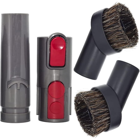 Horse Hair 1.25" Vacuum Brush Attachments Adapter Compatible with Dy*son V15 V11 V10 V8 V7 V6 Vacuum Attachments(Horse Hair Brush 2 Pack and Adapter Set)