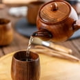 thumbnail image 3 of Mini Teapot, Classic Wooden Tea Pot Side Handle, with Removable Stainless Steel Infuser Filter Strainer, Small Kung Fu Teapot Kettle for Loose Leaf Tea, Blooming Tea, Coffee, 3 of 8