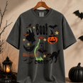 thumbnail image 2 of Boo Halloween Shirt, Retro Witch Ghost Black Cat Graphic Tee, Vintage Creep Spooky Season Gift for Women Men, Unisex, 2 of 10