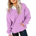 thumbnail image 6 of SonxaHe Big Girls Hoodies and Sweatshirts Long Sleeve Casual Pullover Spring and Fall Hoodie Witn Pockets Purple,Sized 11-12, 6 of 6