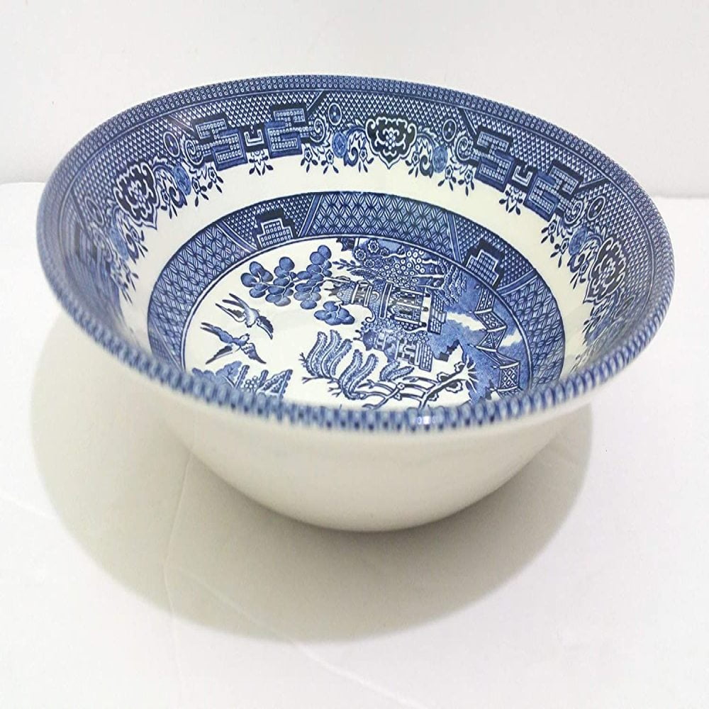 CHURCHILL Blue Willow Swirl Malaysia Soup Bowl Rimmed 8 7/8 Inch Chelsea  MR 