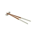 thumbnail image 2 of Contemporary Home Living Set of 2 Wooden Chopsticks with Rectangular Metal Rest, 2 of 3