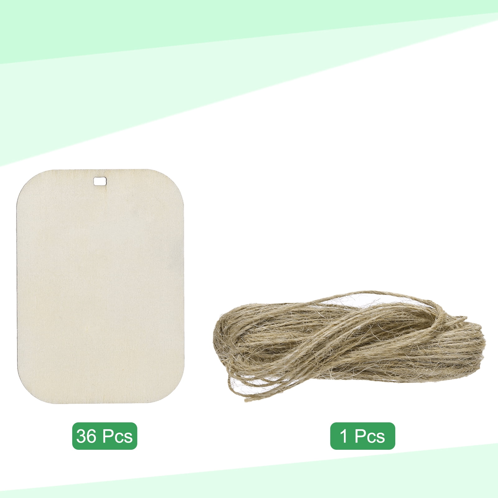 Unique Bargains Unfinished Wood Tags for Crafting Natural Wood Material 2" x 2.8"