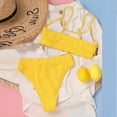 thumbnail image 6 of UTTOASFAY Women'sSwimsuit Women'sBikini Set Swimsuit Two Piece Filled Soild Swimwear Beachwear Yellow L, 6 of 7