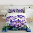 thumbnail image 2 of Homewish Purple Rustic Lotus Bedding Comforter Set,Flying Dragonfly Twin Comforter Sets,Country Flower Floral Bedding Set For Girls Kids,Super Cozy Room Decor,2-Piece, 2 of 8