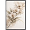thumbnail image 6 of Framed Canvas Print Beige Flower Wall Art Boho Botanical Decorative for Living Room Bedroom - 24"x36" BLACK, 6 of 8