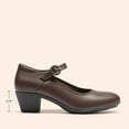 thumbnail image 2 of BURUDANI Women's Pumps Low Chunky Mary Jane Heels Closed Toe Comfortable Work Dress Shoes, 2 of 8