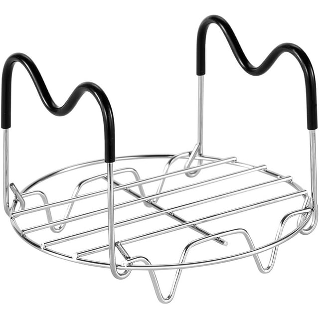 Steamer Rack Trivet with Handles for Instant Pot Pressure Cooker Accessories (Handle with Silicone, for 3qt)
