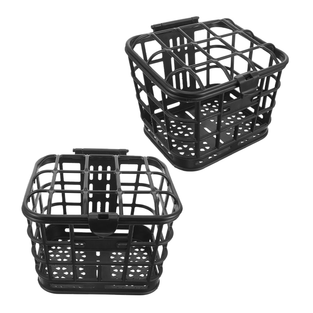 Mobestech 2Pcs Practical Black Bike Basket Front Handlebar Storage for Cycling Use