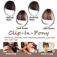 thumbnail image 3 of SPOKKI Pack of 4 Clip-In Bangs, Fake Bangs, Fringe Hair Clip in Fringe for Women (Light Brown, Dark Brown, Brown-Black, Black), 3 of 7