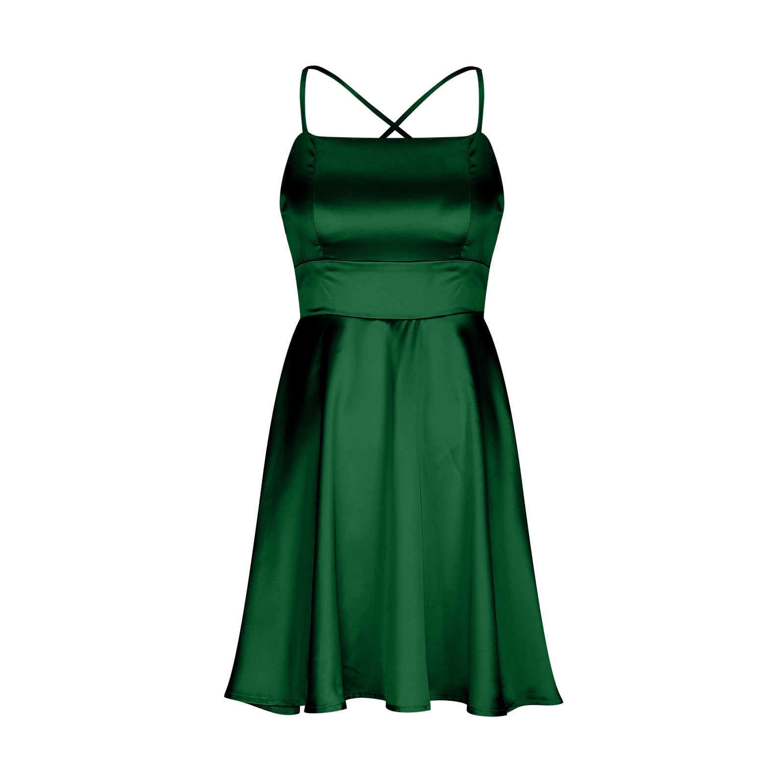 green emerald velvet dress Wrapped In Sleek Satin Mini Dress main image 0