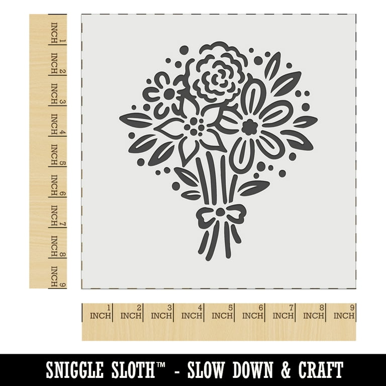 Small Flower Bouquet Craft Stencil