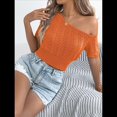 thumbnail image 4 of Tops de Verano para Mujer, Suéteres de Crochet, Ropa de Resort, Tops de Punto Calados de Corta, Pareo de Playa 2025 Color Naranja L, 4 of 10
