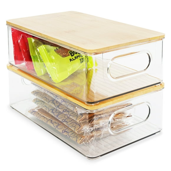 Stackable Bamboo Storage Bins