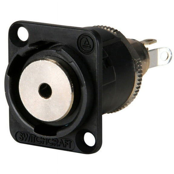 Switchcraft EH35MMSSCB 3.5mm 3-Conductor Stereo Jack Black with Solder Contacts and 4-40 Screws