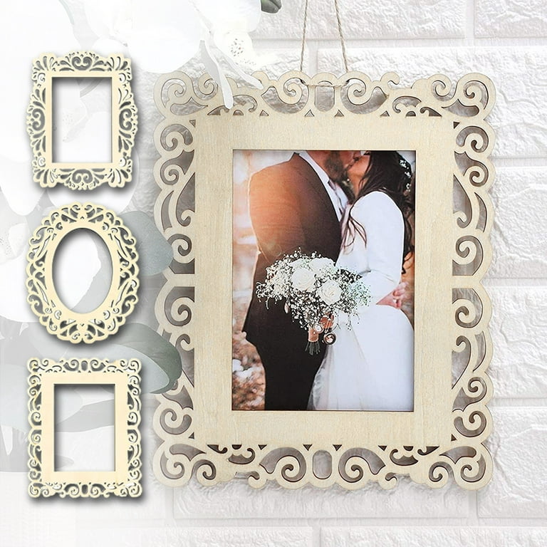 6-Pack Unfinished Wood Picture Frames, Holds 4x6 Photos, 7.5x9x6.4 In