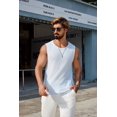 thumbnail image 4 of COOFANDY Waffle Knit Muscle T-Shirt 2 Pack Mens Sleeveless White Casual Shirt Loose Fit Mesh Tank Top, 4 of 6
