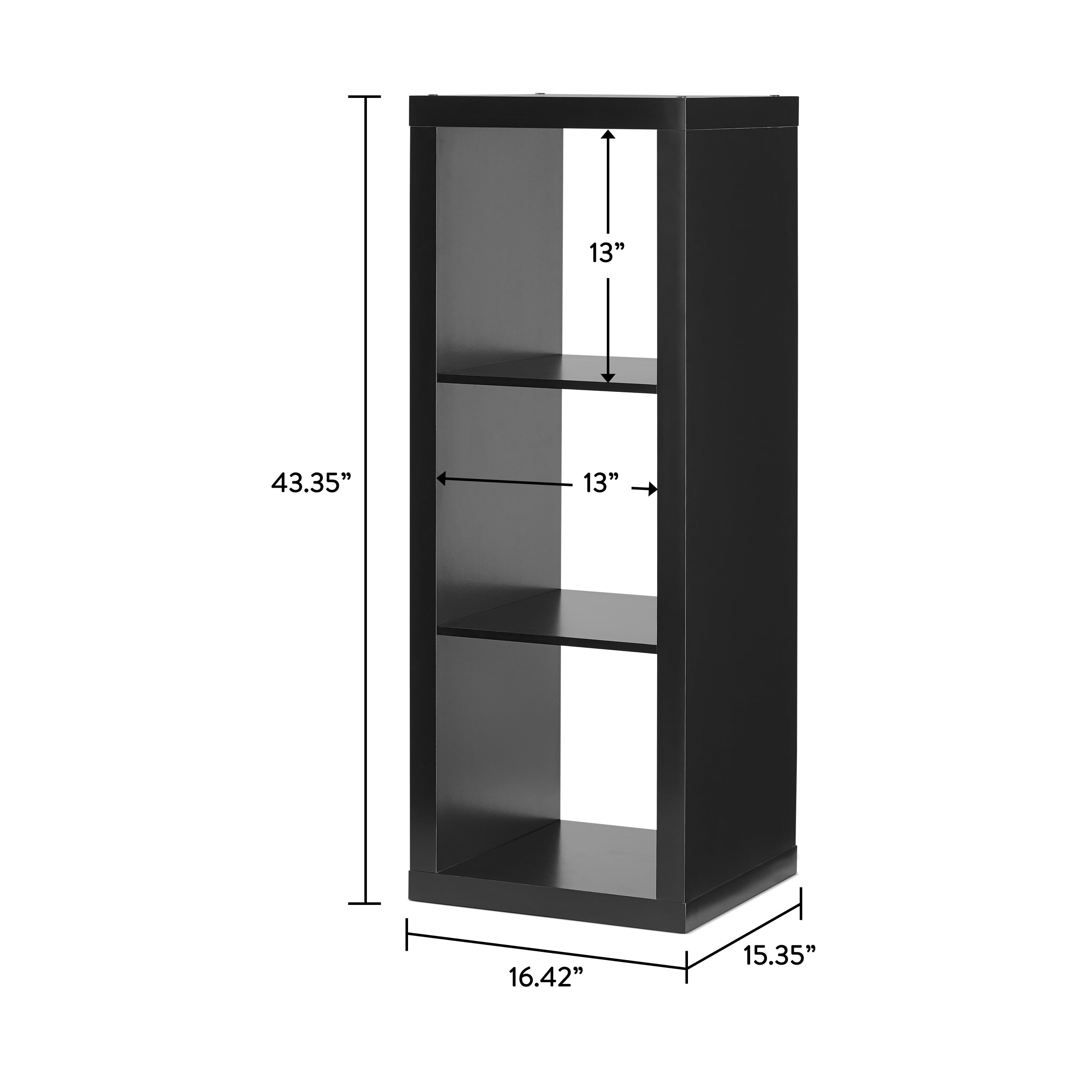 Better Homes & Gardens 3 Cube Storage Organizer, Solid Black