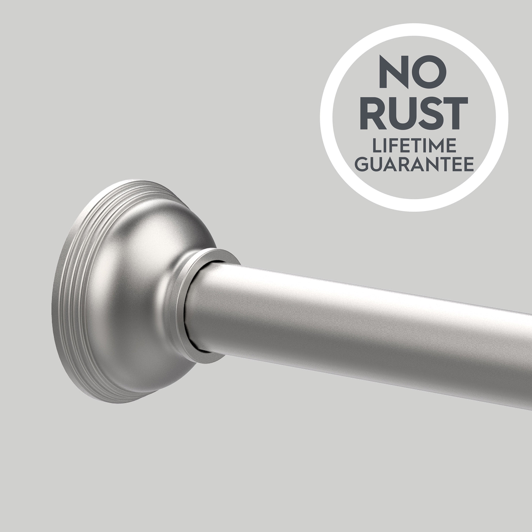 Better Homes & Gardens Rustproof 43" - 72" Adjustable Tension Shower Curtain Rod, Satin Nickel